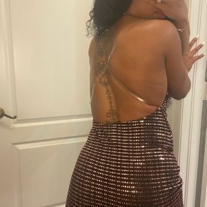 Sequin crisscross clear dress. Size S.